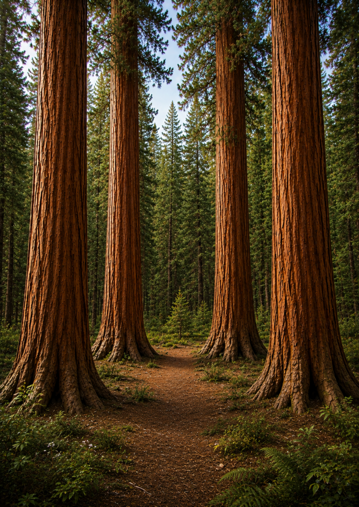 Les quatre Arbres Piliers symbolisant les générations qui transmettent un même savoir.